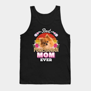 Best Dog Mom Ever Pomeranian Floral Lover Mother Day Tank Top